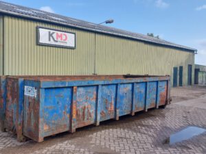 Gebruikte kabel container 18m3 blauw