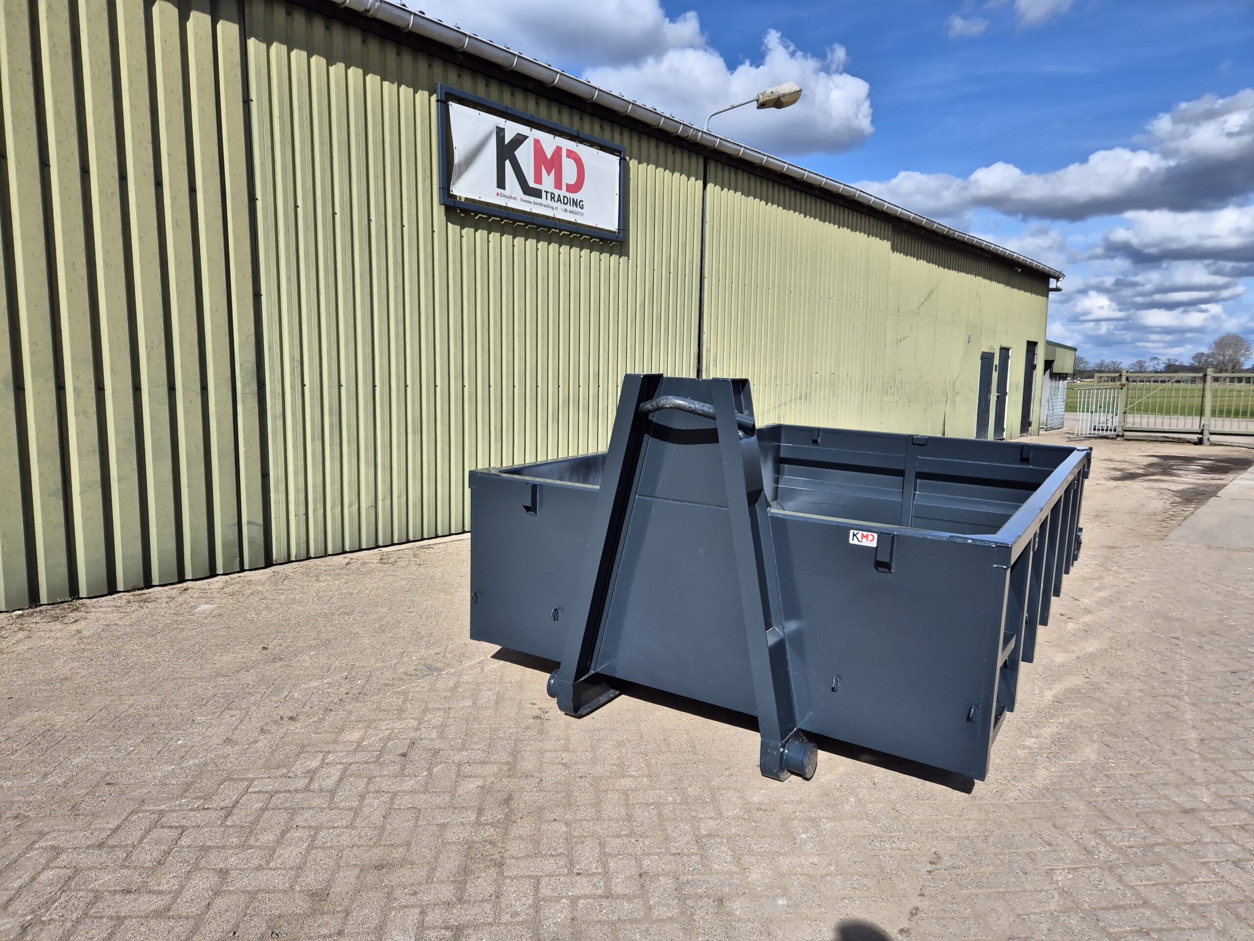 Nieuwe haakarm container standaard - 7m³ - 4m - antraciet grijs - Afbeelding 2