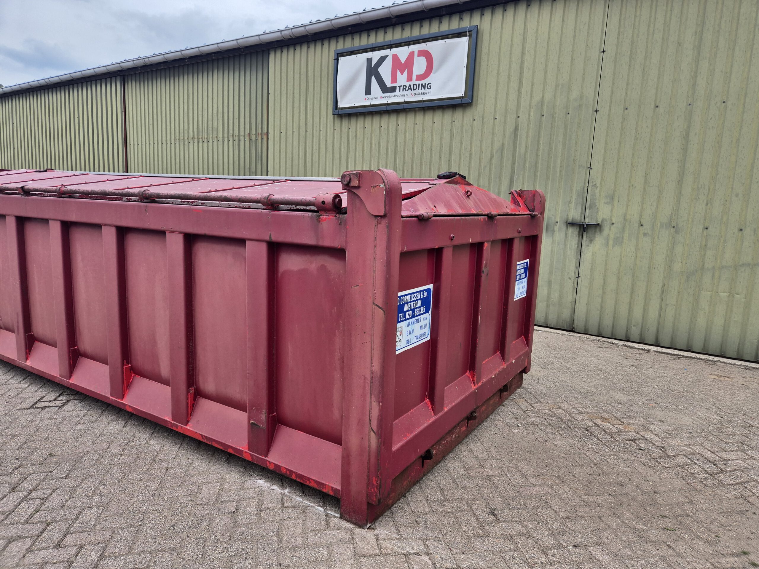 Kabel container met hydraulische kleppen - 18m³ - 6m - rood - Afbeelding 5