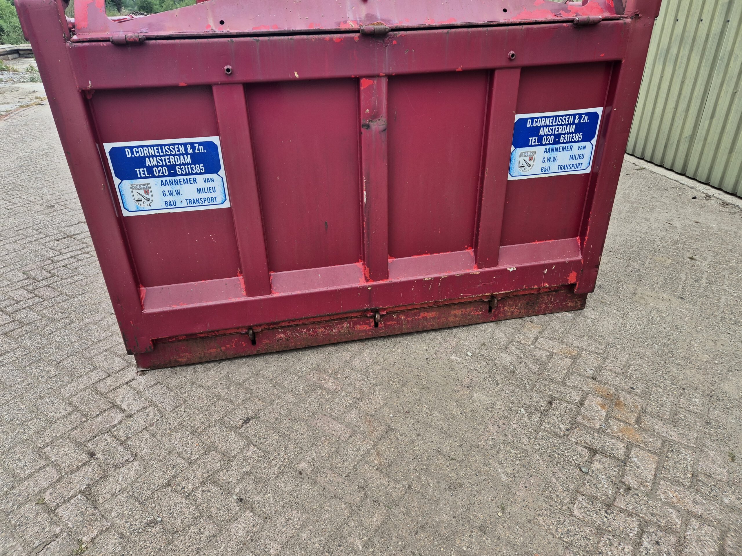 Kabel container met hydraulische kleppen - 18m³ - 6m - rood - Afbeelding 6
