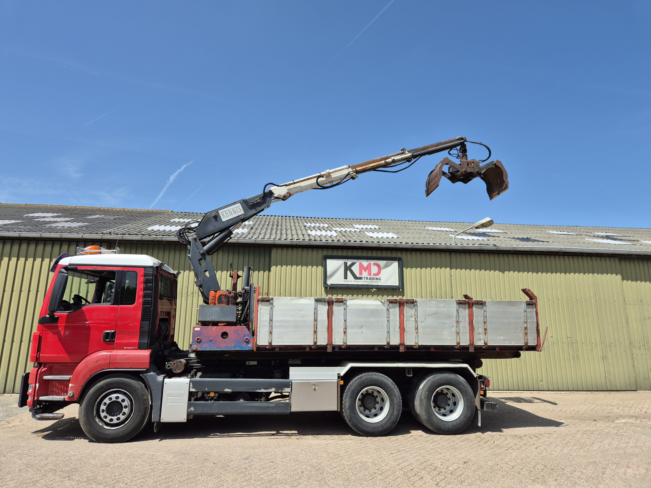 Gebruikte container met kraan - 6m - grijs/rood - Afbeelding 3