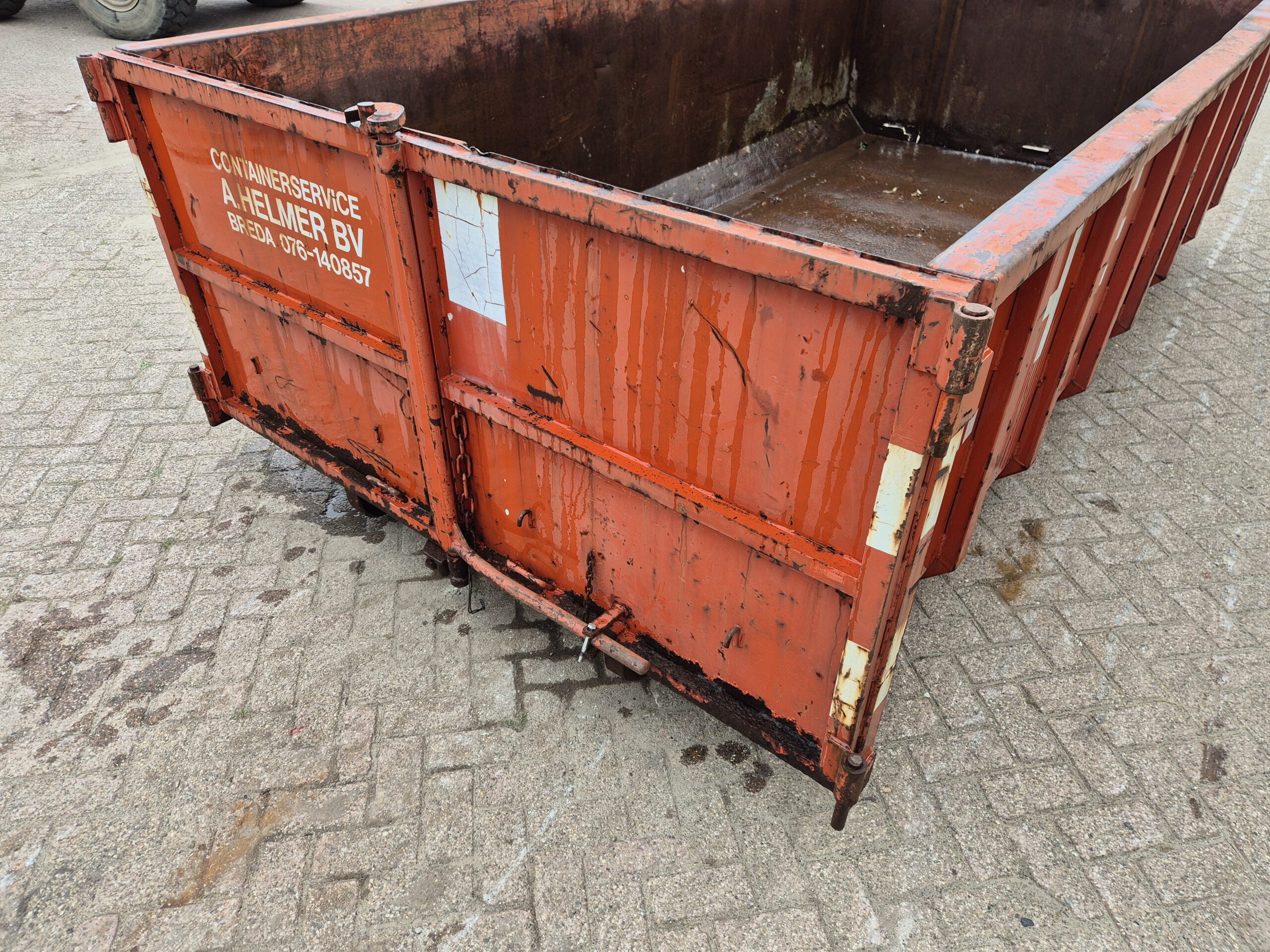 Gebruikte haakarm container - 6m³ - 4m - rood - Afbeelding 3