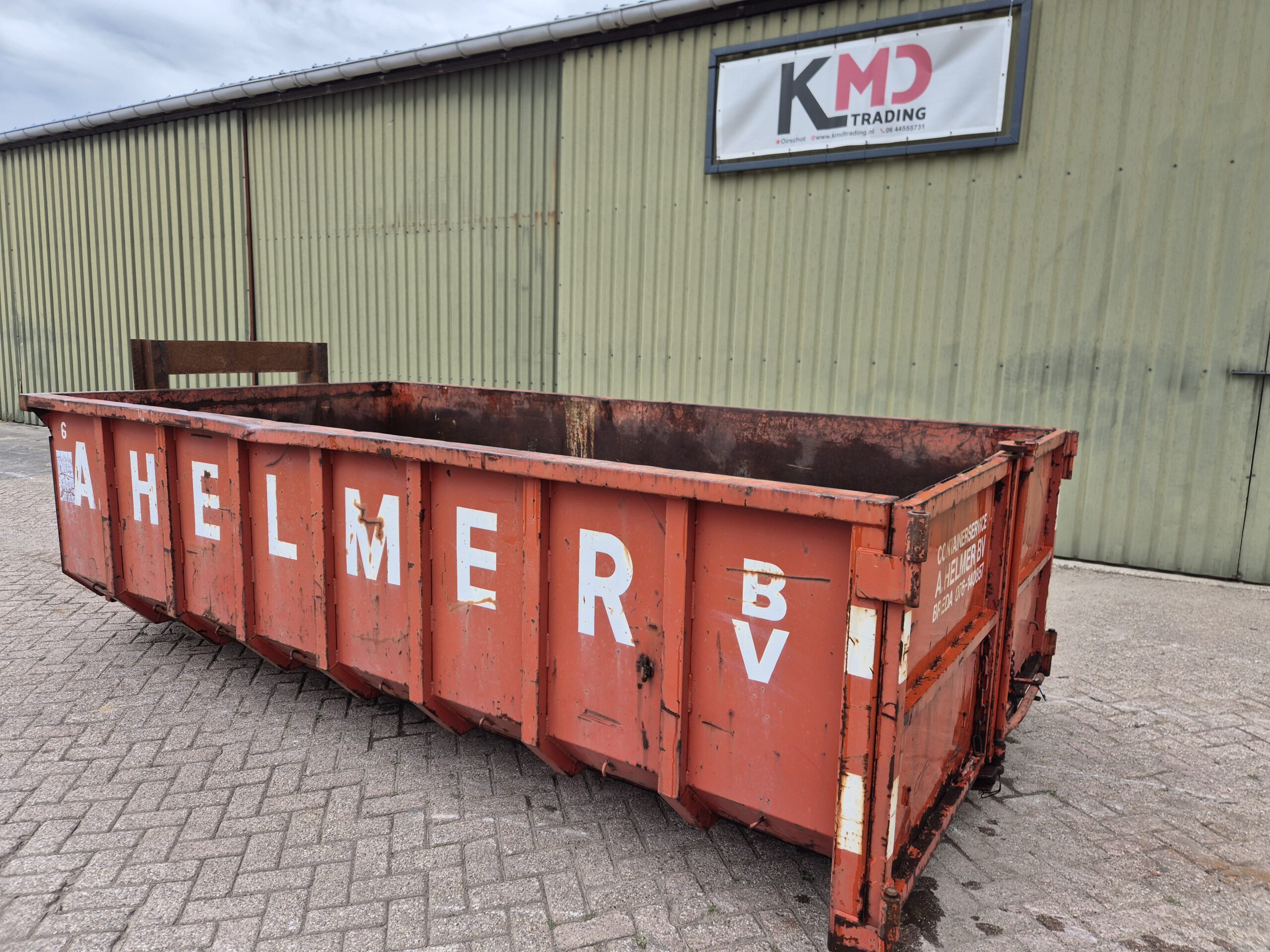 Gebruikte haakarm container - 6m³ - 4m - rood - Afbeelding 2