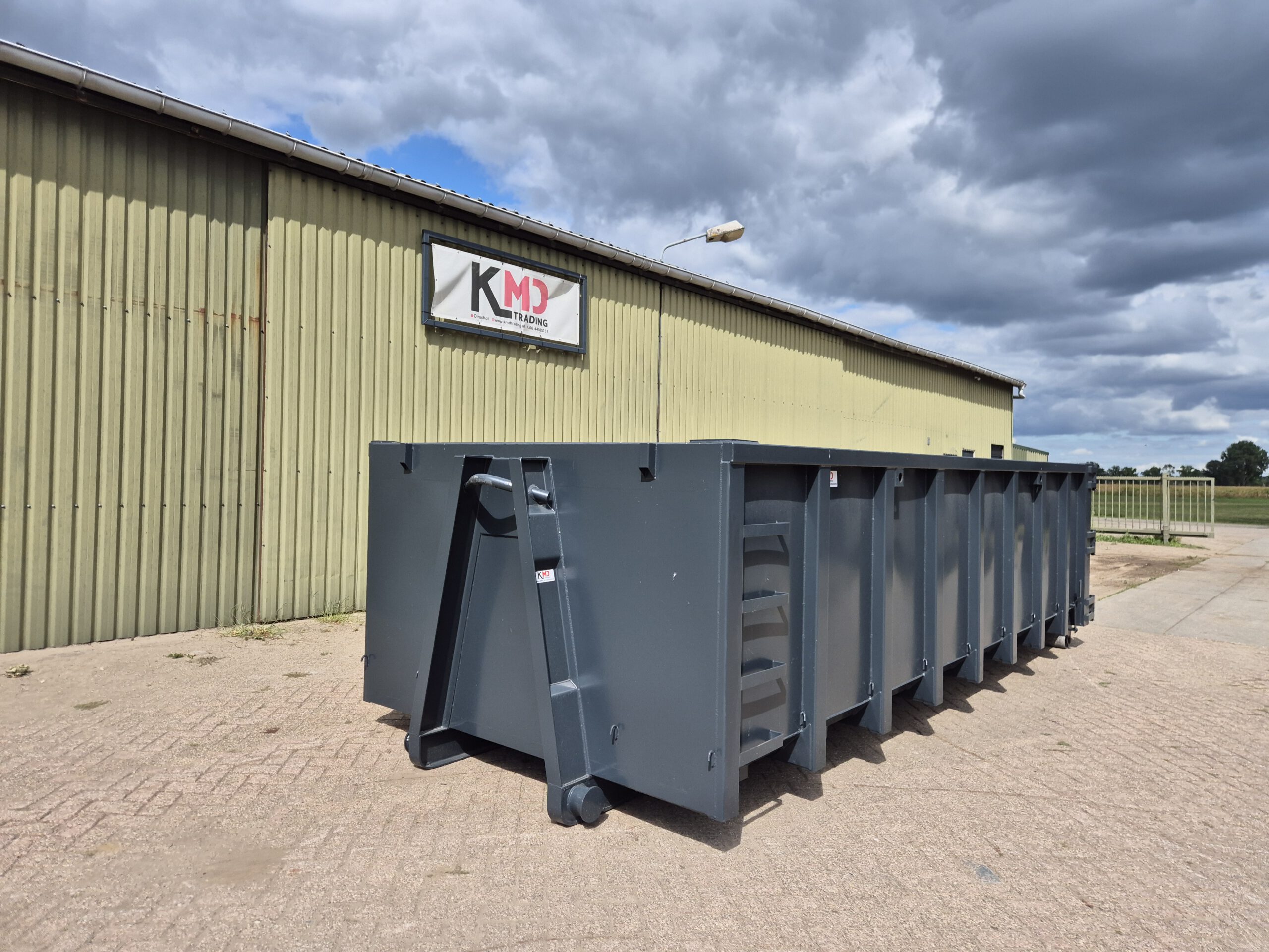 Nieuwe haakarm container standaard - 20m³ - 6m - antraciet grijs - Afbeelding 4