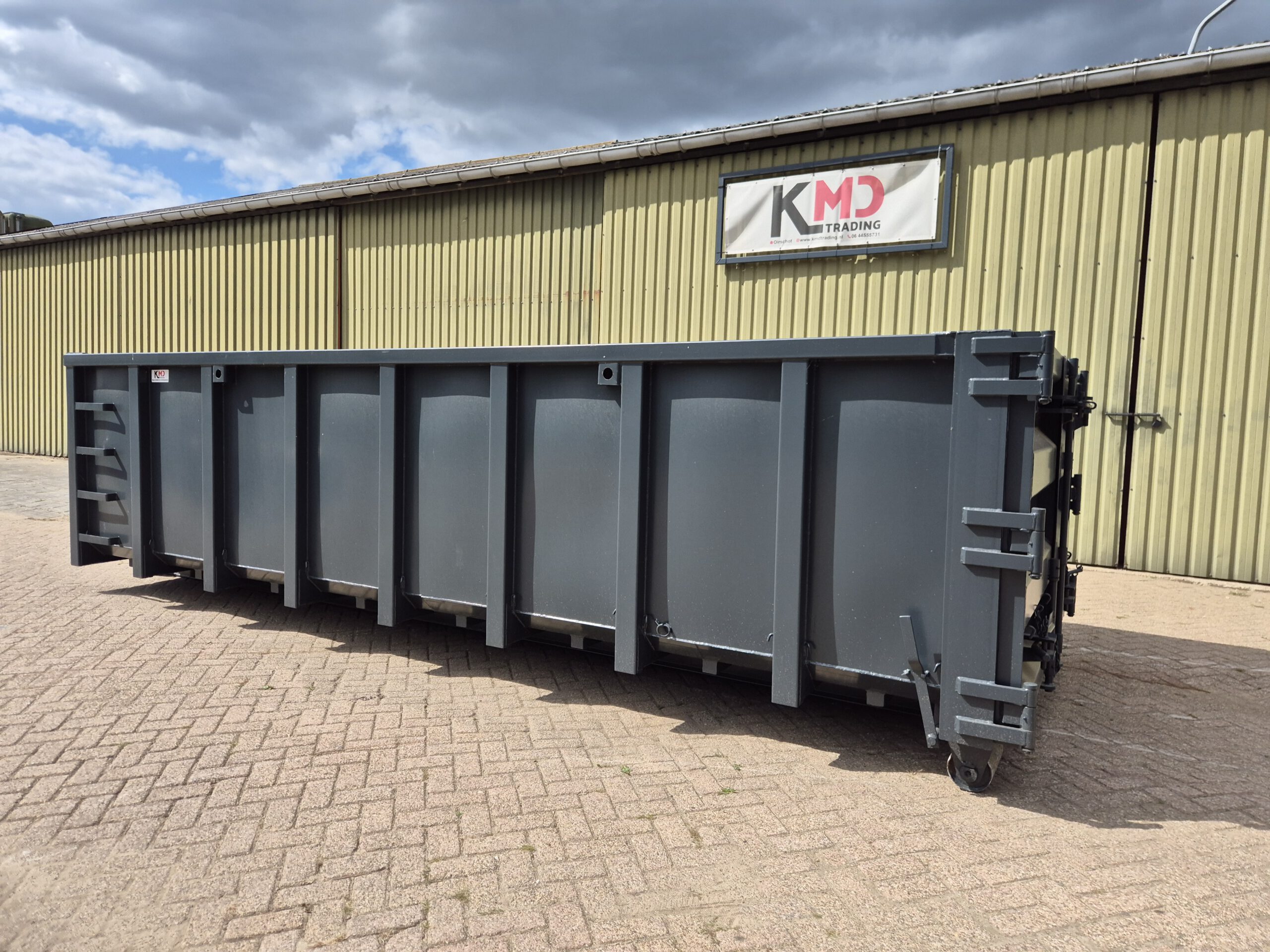 Nieuwe haakarm container standaard - 20m³ - 6m - antraciet grijs - Afbeelding 3