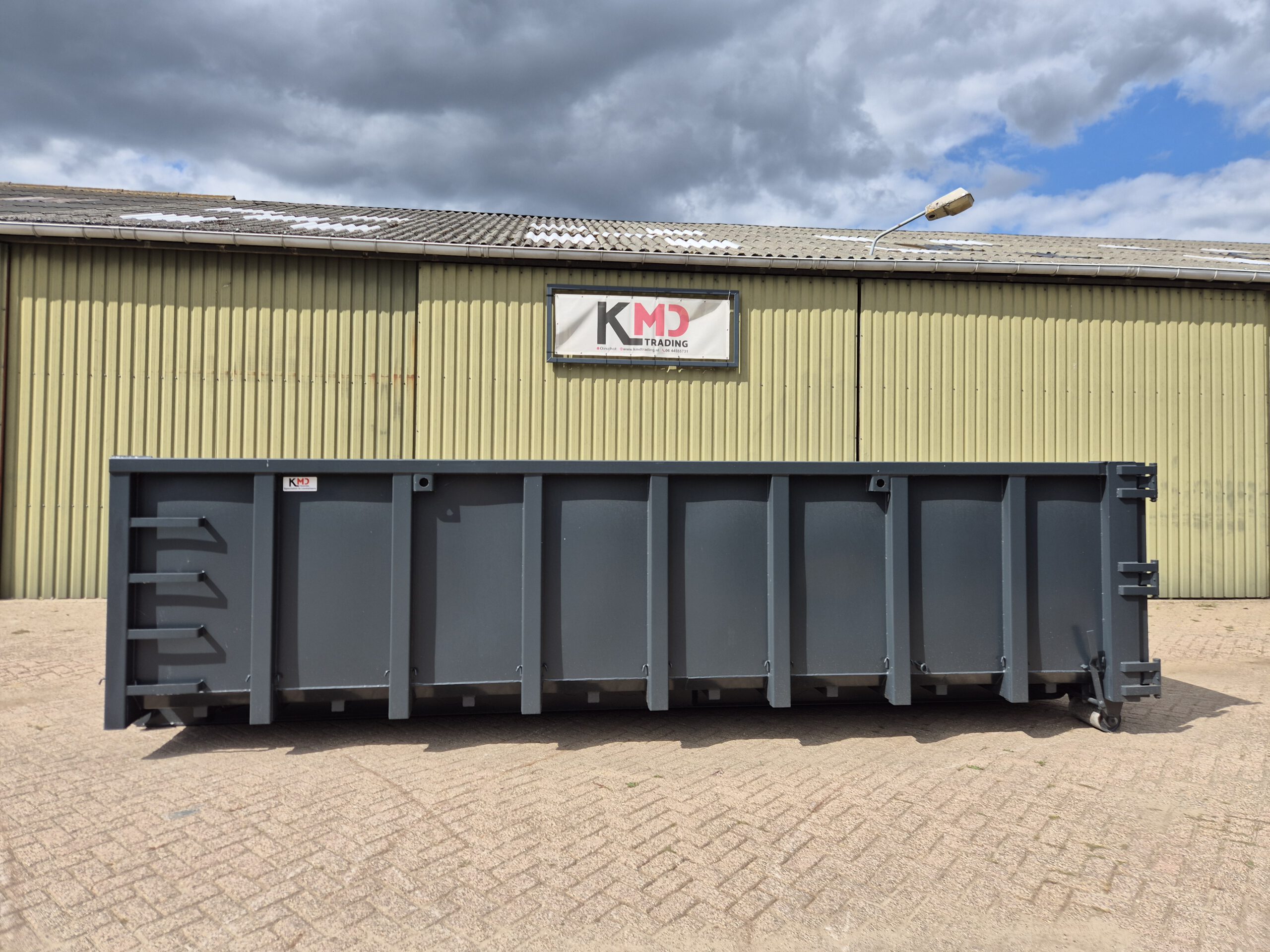Nieuwe haakarm container standaard - 20m³ - 6m - antraciet grijs - Afbeelding 2