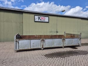 Gebruikte kabel laadvloer container met neerklapbare borden 7 meter