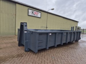Antraciet grijze haakarm container standaard 12,4m3