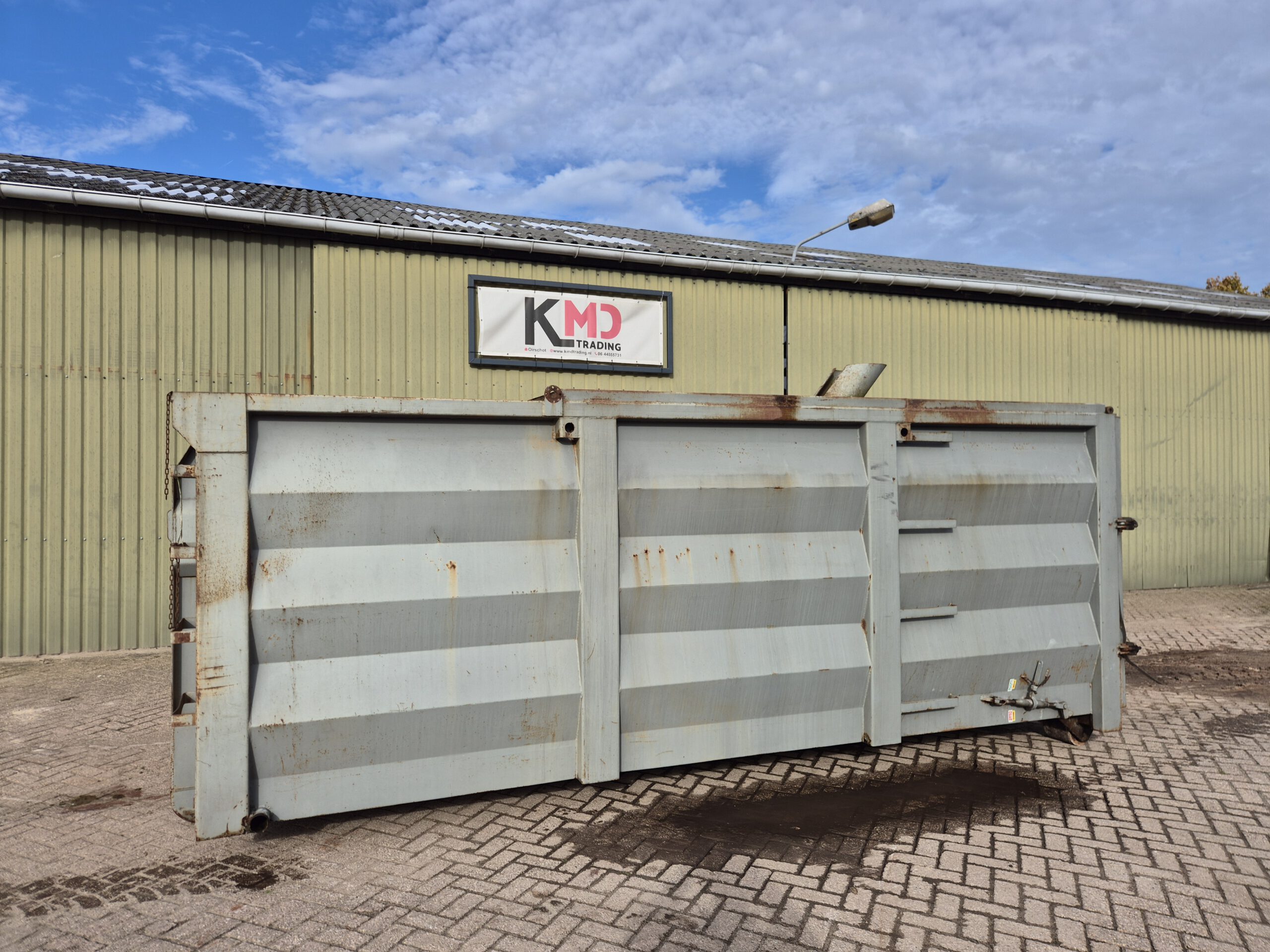 Gebruikte haakarm container met klep - 20m³ - 5,5m - grijs - Afbeelding 2