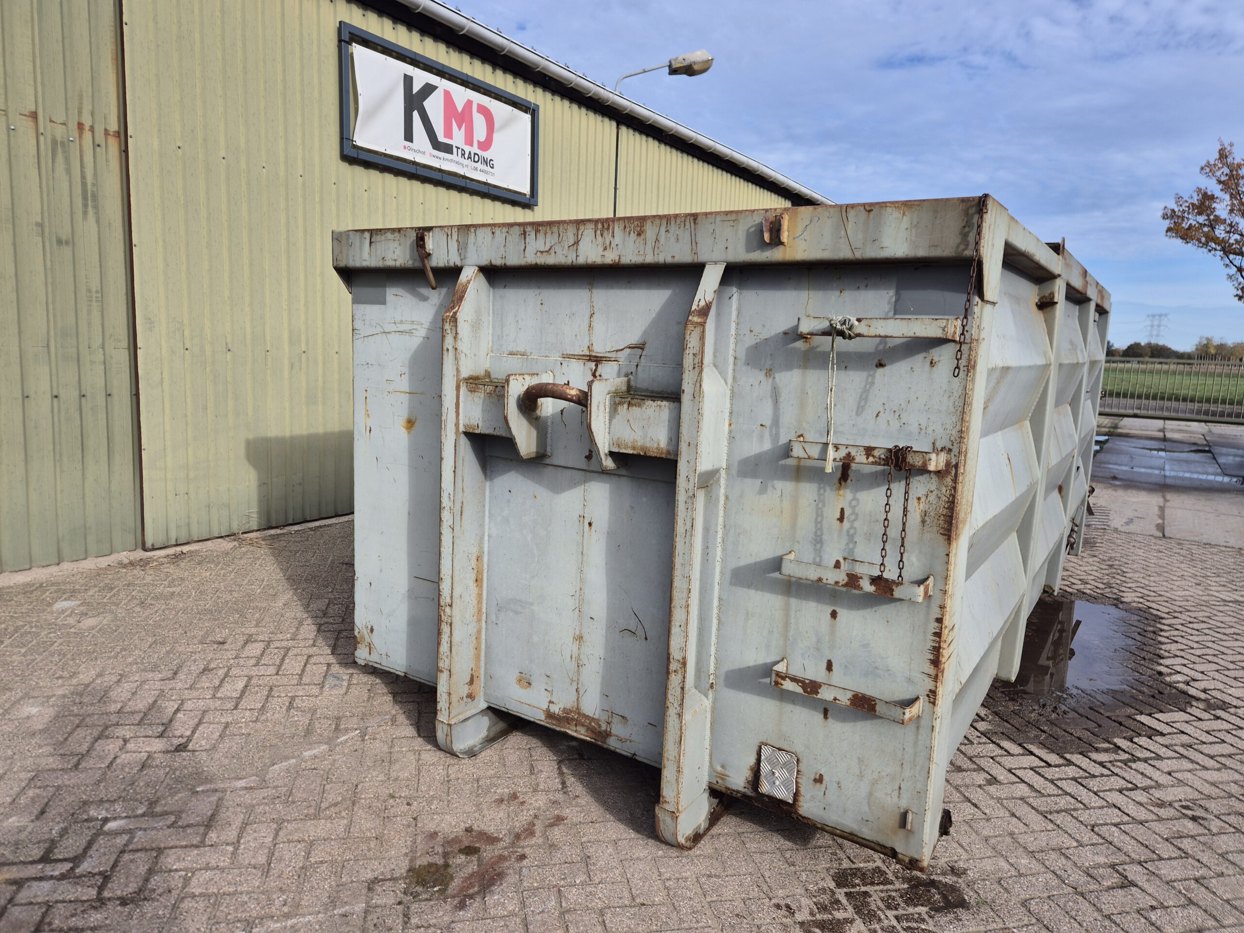 Gebruikte haakarm container met klep - 20m³ - 5,5m - grijs - Afbeelding 4