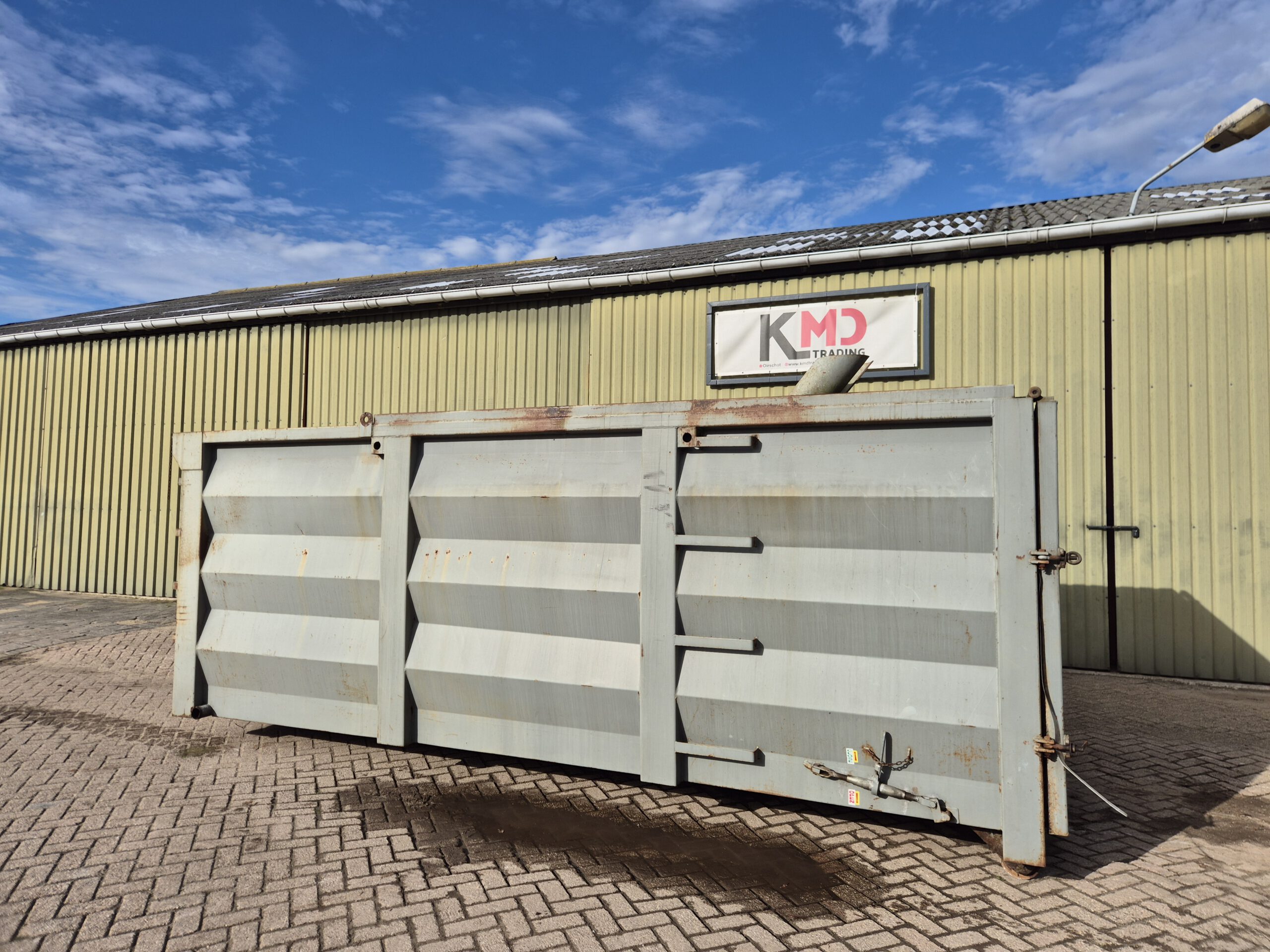 Gebruikte haakarm container met klep - 20m³ - 5,5m - grijs - Afbeelding 3