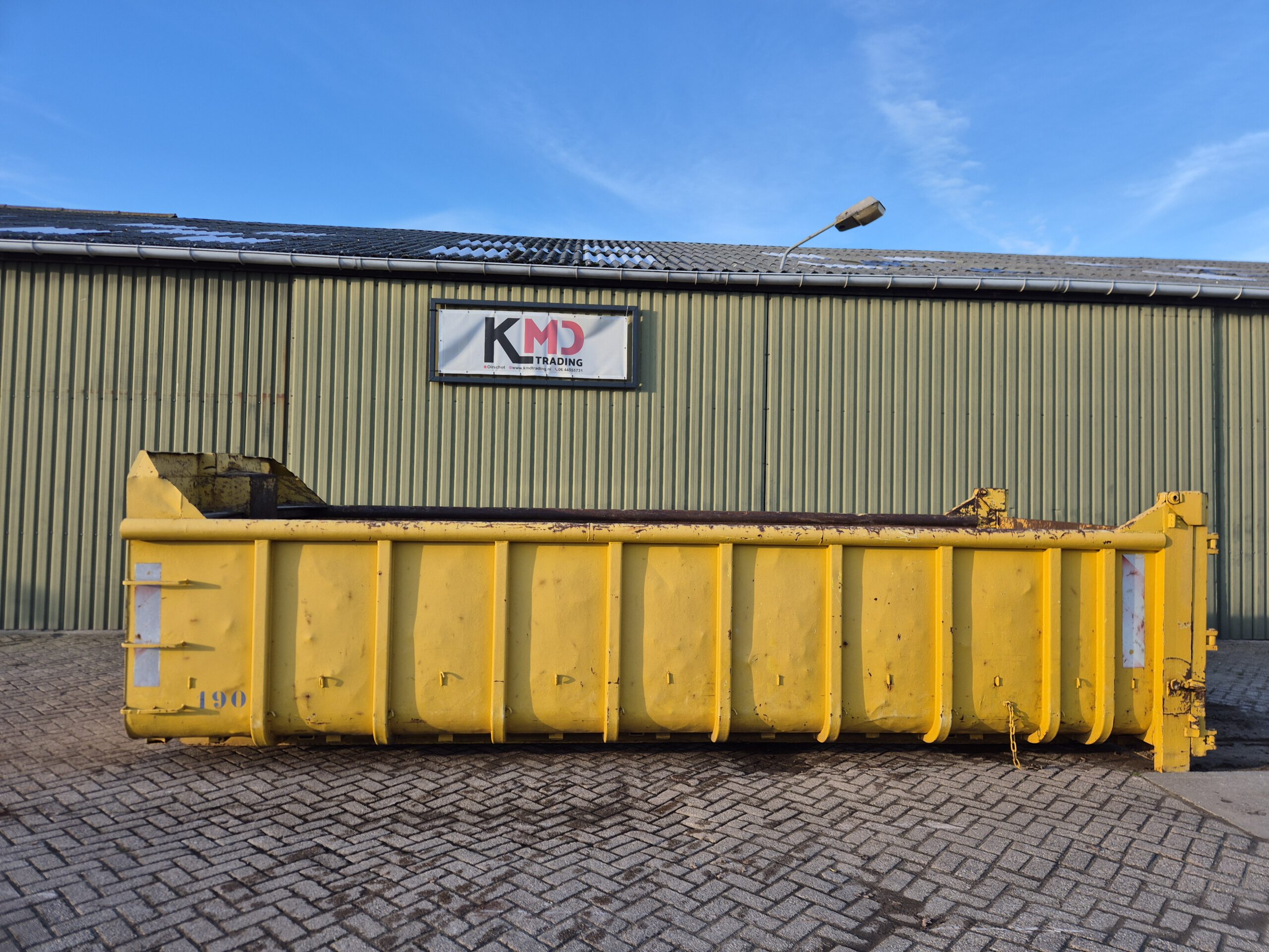 Gebruikte haakarm container 19,5 geel