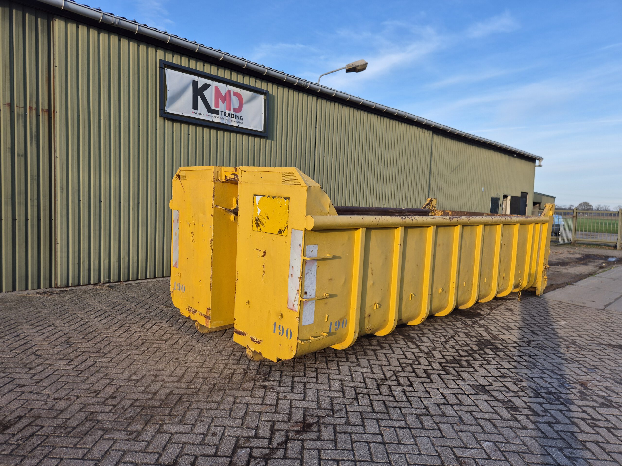 Gebruikte haakarm container - 19,5m³ - 6,5m - geel - Afbeelding 2