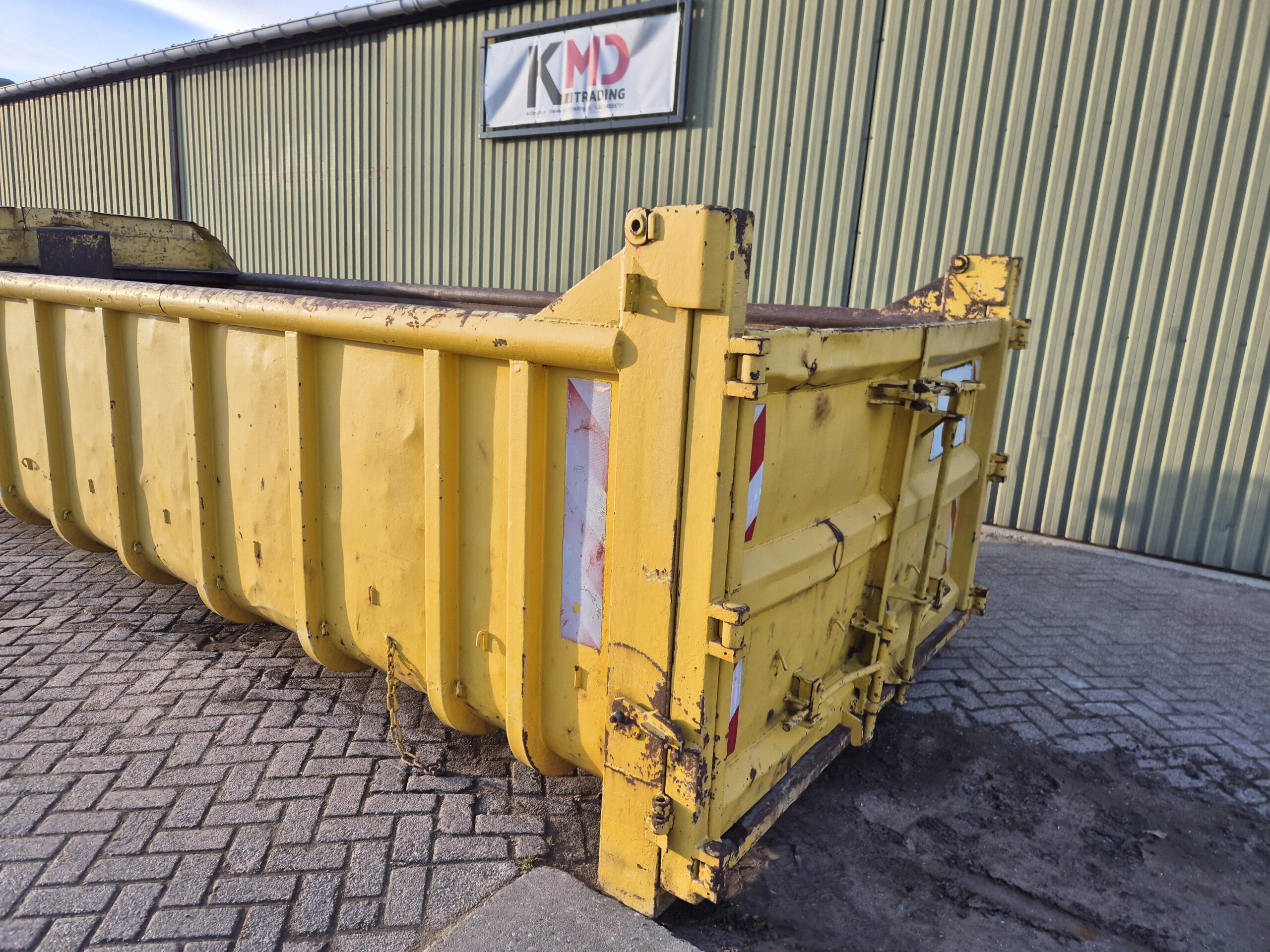 Gebruikte haakarm container - 19,5m³ - 6,5m - geel - Afbeelding 3